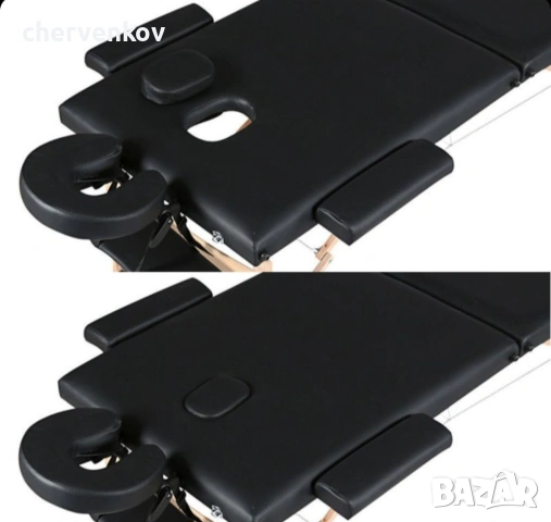 Двусекторна алуминиева козметична масажна кушетка черен бял крем цвят, снимка 9 - Кушетки - 53166088