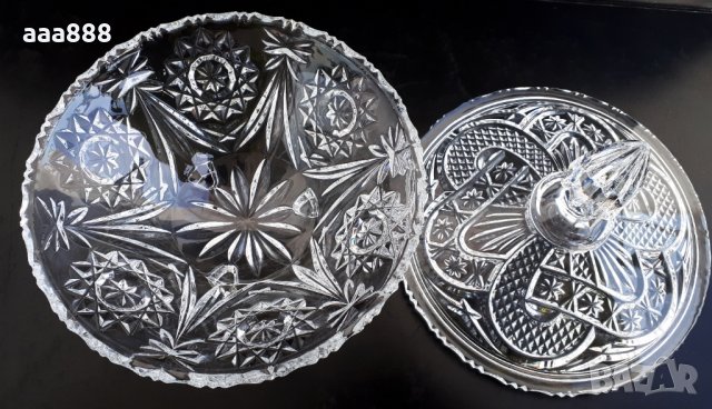 Бонбониера чешки кристал, снимка 4 - Прибори за хранене, готвене и сервиране - 31542314