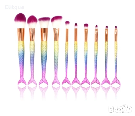 Десет чудесни четки за грим с дръжка тип русалка в два варианта HZS62, снимка 6 - Други - 52820417