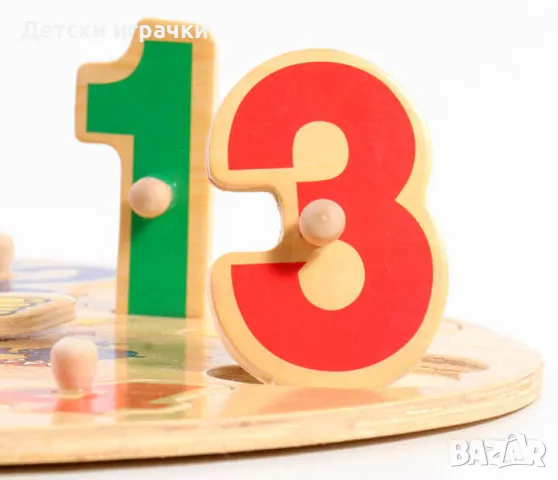 Дървен часовник пъзел с числа образователен комплект , снимка 5 - Образователни игри - 49070847