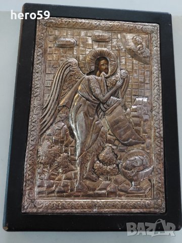 Сребърна икона''Свети Йоан Кръстител''/сребро 925/, снимка 1 - Икони - 38829034