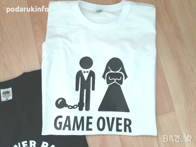Тениски за ергенско парти с надпис GAME OVER PARTY, снимка 3 - Тениски - 50991576
