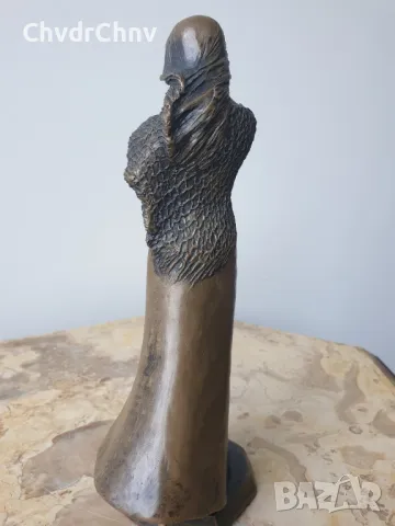 20см-1кг Anne David статуетка/шотландска бронзова скулптура/фигура на майка с бебе, снимка 4 - Статуетки - 50311198