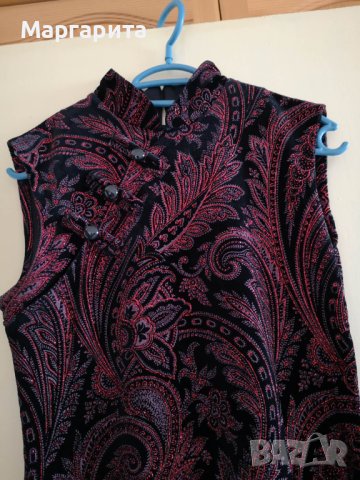 официална дълга тъмночервена рокля