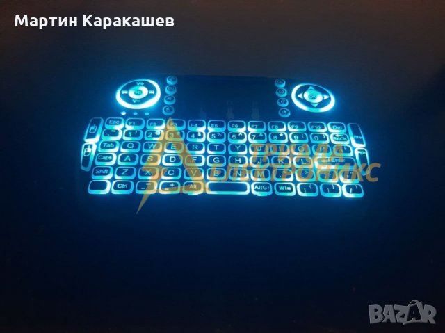 Безжична мини клавиатура с мишка-пад + осветление, снимка 2 - Друга електроника - 31861320