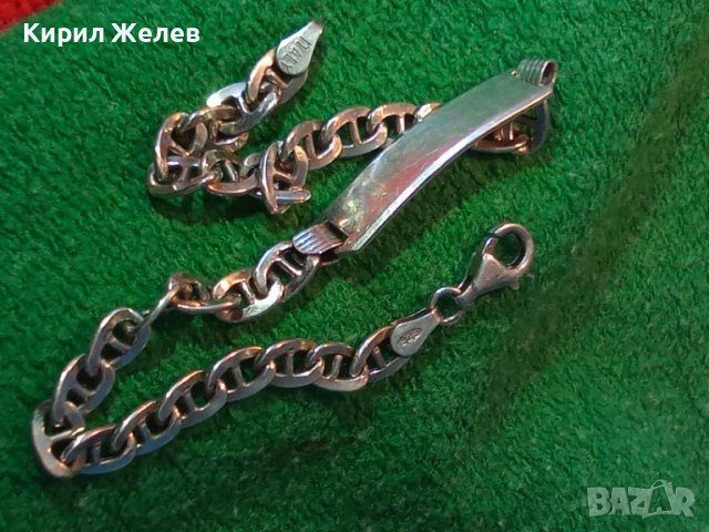 ПРЕКРАСНА ИТАЛИАНСКА СРЕБЪРНА ГРИВНА СРЕБРО 925 ITALY с БЯЛА ПОЗЛАТА ВИНТИДЖ ПЛЕТКА 43212, снимка 3 - Гривни - 44692247