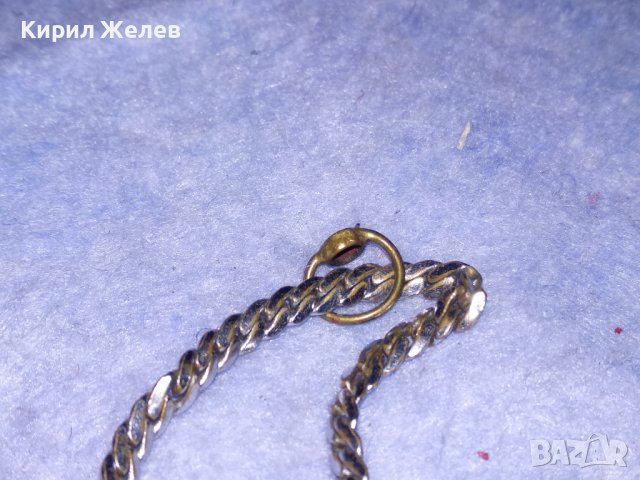 СТАРО БРОНЗОВО СИНДЖИРЧЕ с БЯЛА ПОЗЛАТА КЮСТЕК За ДЖОБЕН ЧАСОВНИК РЕТРО ЛАНЕЦ ВЕРИЖКА 26347, снимка 7 - Антикварни и старинни предмети - 39856510