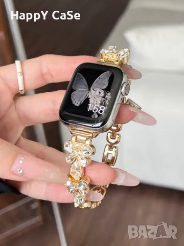 DIAMOND BUTTERFLY Каишка верижка за Huawei Watch/Samsung/Apple iWatch/Xiaomi/Garmin/Amazfit, снимка 7 - Каишки за часовници - 49236504