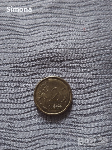 20 евроцента Италия 2020 г. , снимка 2 - Нумизматика и бонистика - 53916120