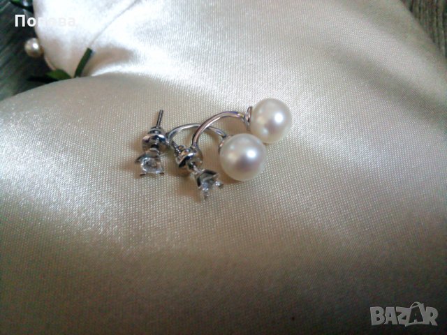 "Алтънбаш" златни гривна и обеци с естествени перли и седеф , снимка 4 - Обеци - 35187168