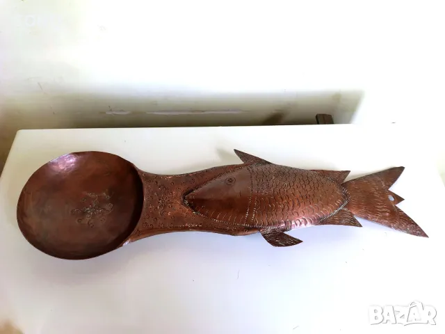 Интересна Стара Медна Лъжица-Риба, снимка 6 - Антикварни и старинни предмети - 50204348