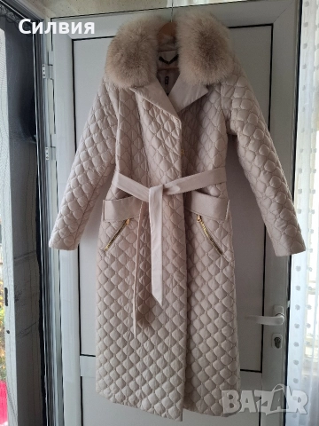 Дълго яке с яка от лисица 