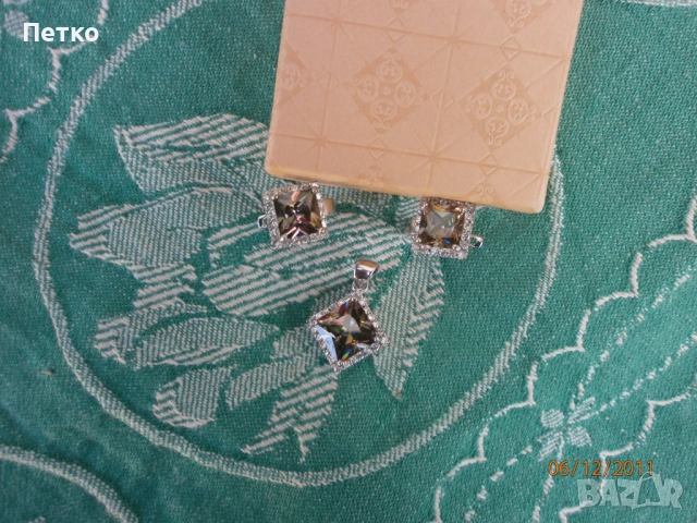 Рядък  комплект майсторска изработка маркировка  на  трите 925, снимка 7 - Антикварни и старинни предмети - 52605183