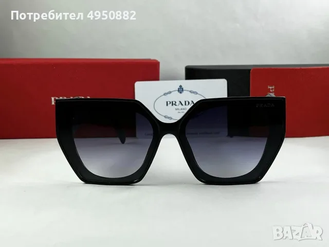 Слънчеви очила Prada Cat Eye черни нови с UV400 защита дамски, снимка 3 - Слънчеви и диоптрични очила - 56162057
