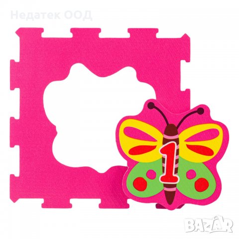 Мек пъзел за под "Розово вълшебство", 31,5x31,5 см, 9 бр., снимка 2 - Игри и пъзели - 35498276