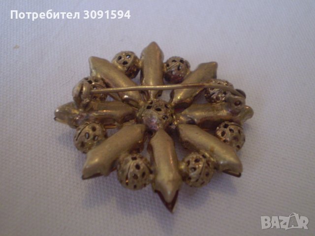 Старинна брошка - бижу Чехословакия, снимка 3 - Антикварни и старинни предмети - 39827215