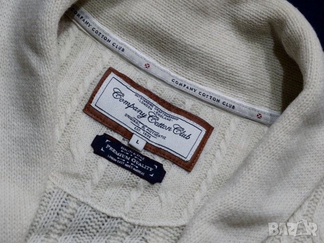 Company Cotton Club Made in England 80% Lambswool Мъжка Жилетка Размер L, снимка 6 - Пуловери - 29852562