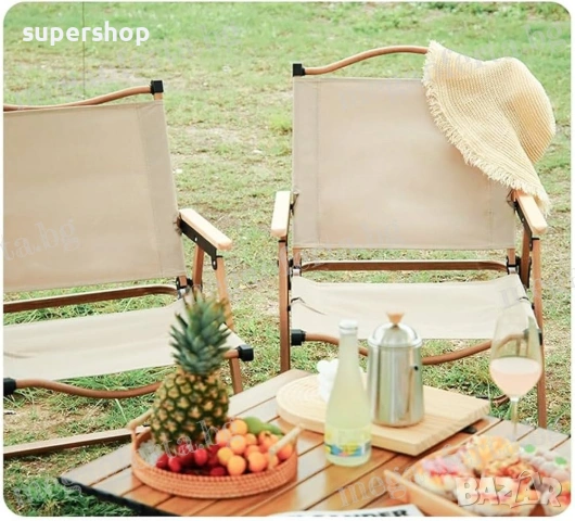 Олекотен Преносим Сгъваем Стол за Градина Къмпинг Плаж Тераса Пикник, снимка 4 - Градински мебели, декорация  - 54168986