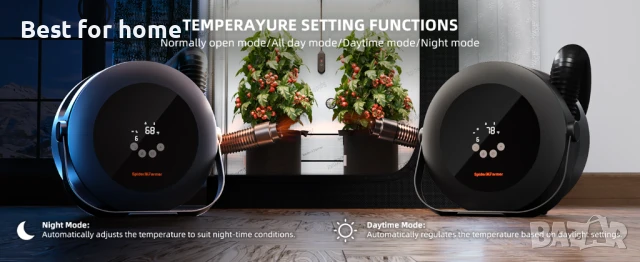 Отоплител Spider Farmer, преносим 530W нагревател с интелигентен контрол на температурата, 4 режима , снимка 8 - Друга електроника - 51147649