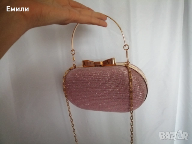 Елегантна блестяща чанта с две дръжки, чанта за абитуриентски бал, клъч за коктейлно парти, снимка 15 - Чанти - 54100859
