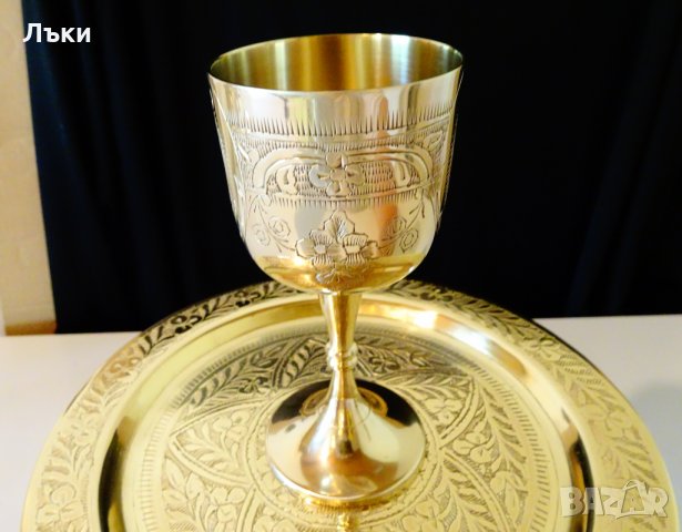 Английски бокал,чаша за вино,бронз, снимка 11 - Антикварни и старинни предмети - 29420031