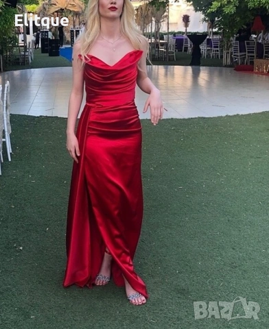 ⭐️Дълги сатенени рокли с цепка