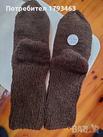 Ръчно плетени мъжки чорапи от вълна, размер 45