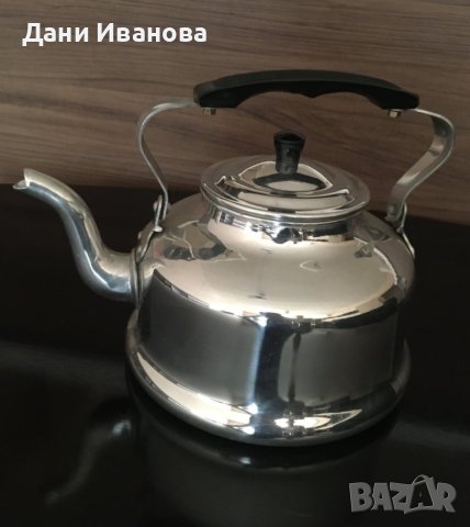 Нов голям чайник от полиран алучиний - 3,5 л., снимка 4 - Съдове за готвене - 44296894