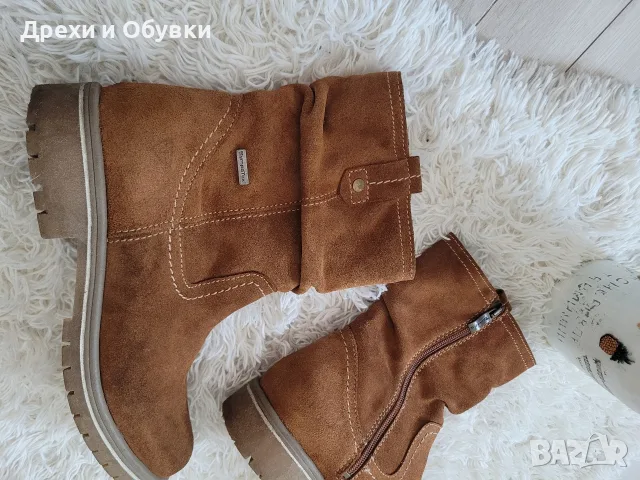 Ботуши естествена кожа Tamaris, снимка 3 - Дамски боти - 56438387