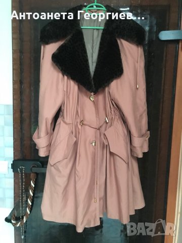 Манто, палто цвят "сьомга" - елегантно и красиво, снимка 1 - Палта, манта - 31536890