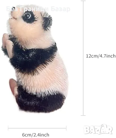 Нова Реалистична 5 инчова силиконова панда играчка с аксесоари за деца, снимка 2 - Други - 47383308