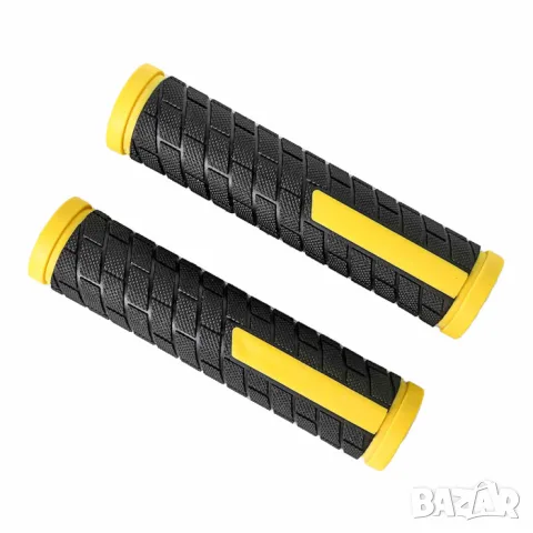 Черно жълти велосипедни дръжки 132 mm с отвор 21 mm, снимка 2 - Аксесоари и консумативи - 55866724