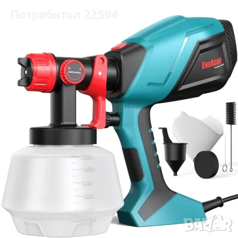 Пистолет боядисване 700 W регулируем дебит 5 дюзи - 1200 ml контейнер