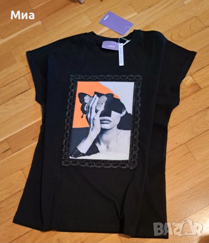 Дамска черна тениска.Нова!, снимка 1
