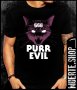 Черна тениска с щампа PURR EVIL CAT 2, снимка 1 - Тениски - 42770094