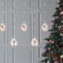 Коледни лампички LED Завеса с коледни топки Дядо Коледа, Топло бяло, 150 LED, снимка 1