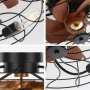 Вентилатор за таван с LED осветление, 50 см – индустриален стил, снимка 4