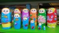 Детски матрьошка от 7 кукли различни цветове размер на голямата - 17см, снимка 1 - Игри и пъзели - 29167039
