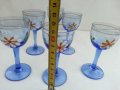 Чашки за ракия цветно синьо стъкло , снимка 3