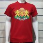 Нова мъжка червена тениска с релефен трансферен печат Герб на България, снимка 9