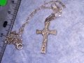 СТАР СКЪПОЦЕНЕН РЕТРО СТИЛ СРЕБЪРЕН 925 НАГРЪДЕН КРЪСТ със СРЕБЪРНА СРЕБРО 925 ФИНА ВЕРИЖКА 26029, снимка 11