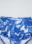 Дамски бански от три части с ефектен принт в синьо и бяло, снимка 15