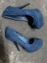 Дамски велурени обувки на ток, снимка 1 - Дамски елегантни обувки - 37033792