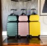 пътнически куфар+авио чанта лек здрав 100%ABS 54/39/20 4ри колела 360°, снимка 5