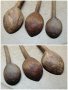 Комплект Стари Ръчно Изработени Дървени Лъжици, Стара Ръчно Изработена Дървена Лъжица. , снимка 3