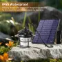 XRDZYXGS Лампа за къмпинг, акумулаторна 2000mAh 1000LM, водоустойчива с 6000mAh соларен панел, снимка 7