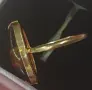 Златен пръстен с кехлибар., снимка 3
