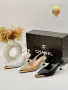Chanel Елегантни Дамски Обувки С Нисък Ток (kitten heel) И Златисти Детайли Код SEM-485, снимка 1