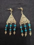 Уникални сребърни обеци с тюркоаз , снимка 1