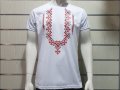 Нова мъжка бяла тениска с трансферен печат Шевица, Етно мотив, България, снимка 3